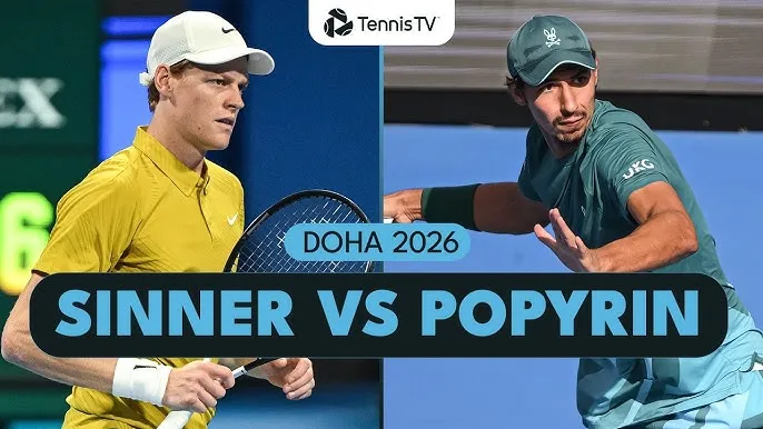 Alexei Popyrin vs Jannik Sinner 3-6, 5-7: Sau 85 phút hạ Popyrin, Sinner gặp hạt giống số 6 Jakub Mensik ở tứ kết Qatar Open 2026 