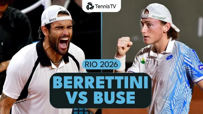 Ignacio Buse vs Matteo Berrettini 6-3, 2-6, 6-3: Berrettini không thể ngược dòng, Buse gặp Alejandro Tabilo ở bán kết Rio 2026