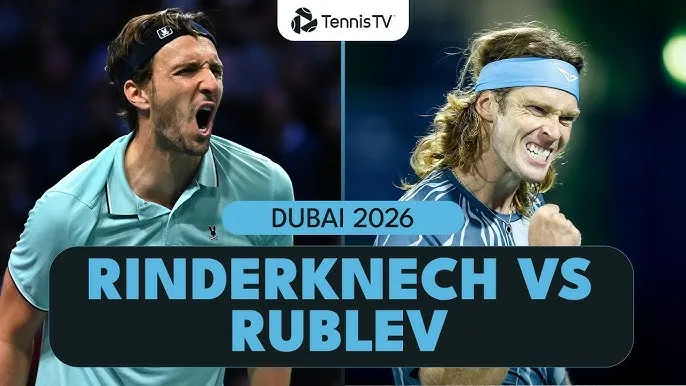 Andrey Rublev vs Arthur Rinderknech 6-2, 6-4: Hạ Rinderknech dễ dàng, Rublev gặp Tallon Griekspoor ở bán kết Dubai Open 2026