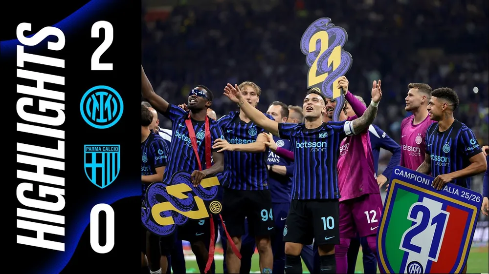 Inter Milan vs Parma 2-0:Thuram, Mkhitaryan tỏa sáng, Inter Milan chính thức đăng quang Serie A lần thứ 21 trong lịch sử