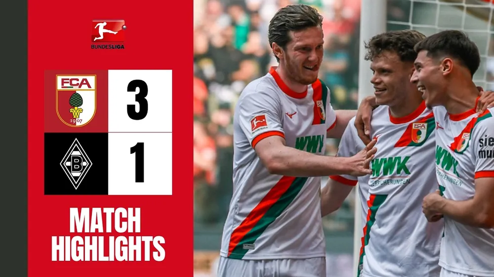 Augsburg vs M'gladbach 3-1: Michael Gregoritsch xuất thần cú đúp, Robin Fellhauer góp công chiến thắng, Giovanni Reyna ghi bàn danh dự