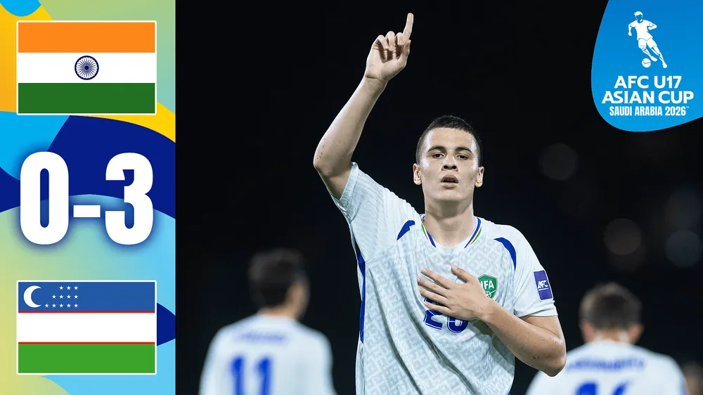 U17 Ấn Độ vs U17 Uzbekistan 0-3: Laziz Abduraimov mở bàn, Wangkhem Singh phản lưới nhà, Ahrorbek Ravshanbekov chốt hạ chiến thắng