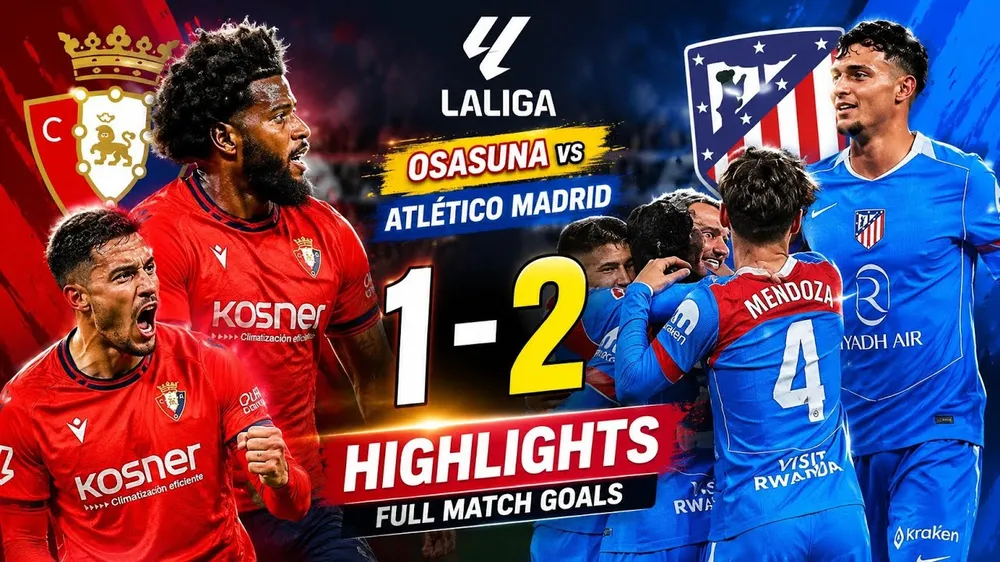 Osasuna vs Atletico Madrid 1-2: Lookman mở bàn nhờ chấm pealty, Soloth nhân đôi tỷ số, Braja lập công, Atletico bám đuổi ngôi 3 của Villarreal