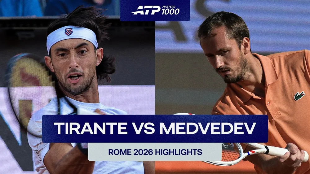 Thiago Agustin Tirante vs Daniil Medvedev 3-6, 2-6: Thắng dễ dàng Tirante, Medvedev thắng tiến gặp Martin Landaluce ở tứ kết Rome Open