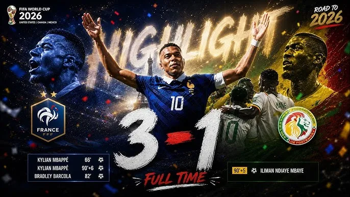 Pháp vs Senegal 3-1: Mbappe tỏa sáng cú đúp, Barcola lập công, Mbaye ghi bàn danh dự, HLV Deschamps thắng chật vật