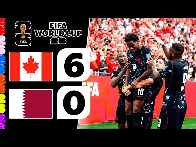 Canada vs Qatar 6-0: Cyle Larin khai bàn, Jonathan David xuât thần cú hattrick, Saliba lập công, Al Mannai phản lưới nhà, Canada tạm dẫn đầu bảng B