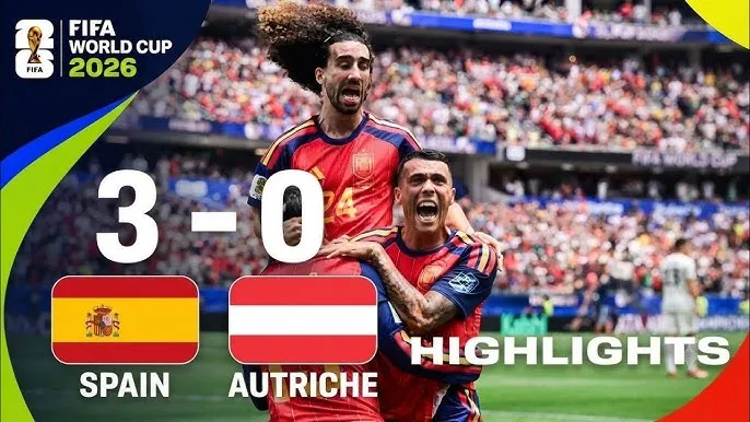 Tây Ban Nha vs Áo 3-0: Cucurella 2 lần kiến tạo, Oyarzabal ghi cú đúp, Porro lập công, HLV De La Fuente giành vé vòng 1/8 World Cup 