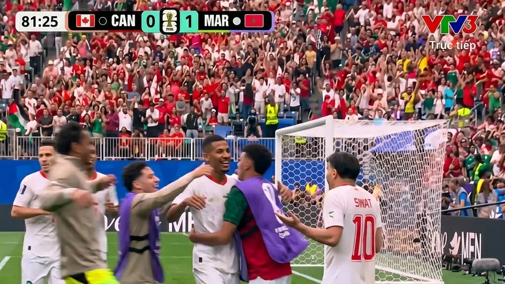 Brahim Diaz căng ngang kiến tạo, Ounahi dứt điểm tung nóc lưới thủ môn Crepeau lập cú đúp, Morocco dẫn trước 2-0