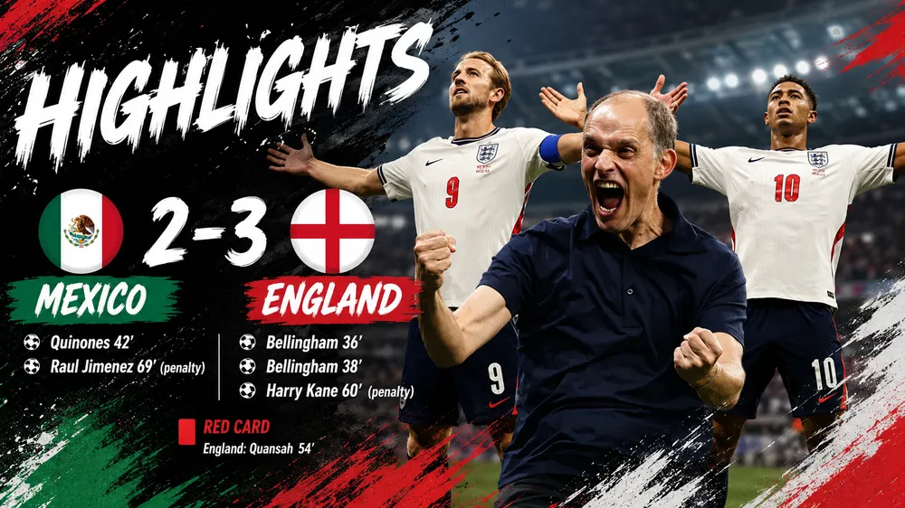 Mexico vs Anh 2-3: Rượt đuổi kịch tính, Bellingham ghi cú đúp, Harry Kane góp công chiến thắng, HLV Tuchel gặp Na Uy ở tứ kết World Cup 