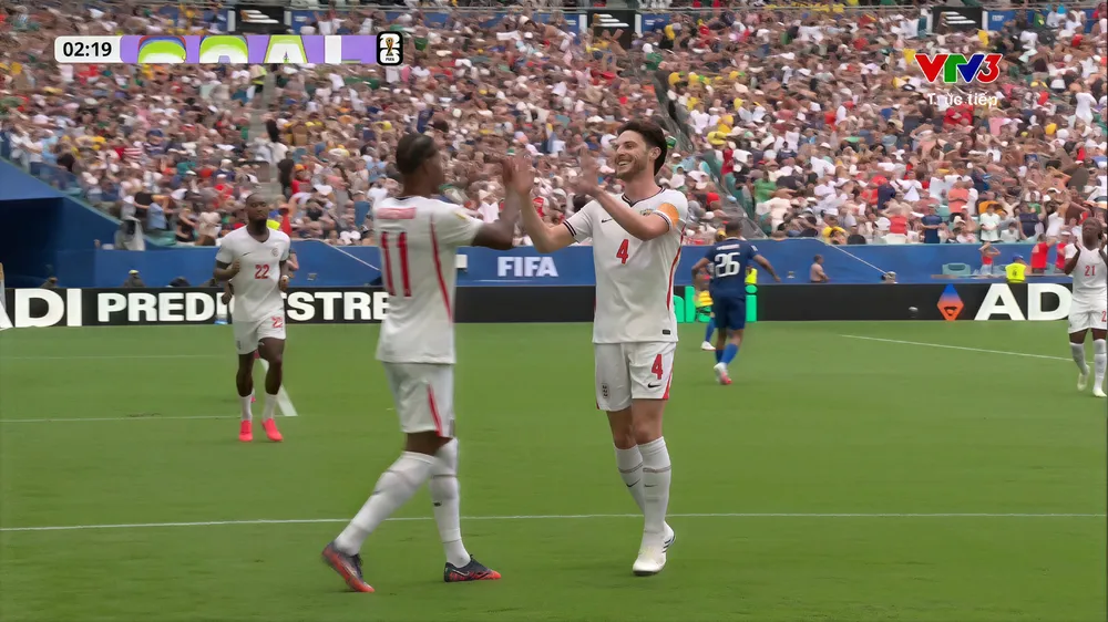 Declan Rice chớp thời cơ, hạ thủ môn Maignan, tuyển Anh sớm vươn lên dẫn trước 1-0 ở phút thứ 3
