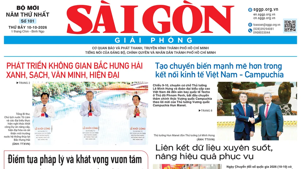 Báo Sài Gòn Giải Phóng ngày 10/10/2026