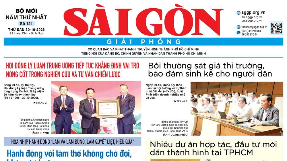 Báo Sài Gòn Giải Phóng ngày 30/10/2026