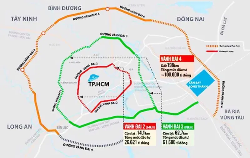 TPHCM, Đồng Nai và Tây Ninh thống nhất kế hoạch triển khai đường Vành đai 4