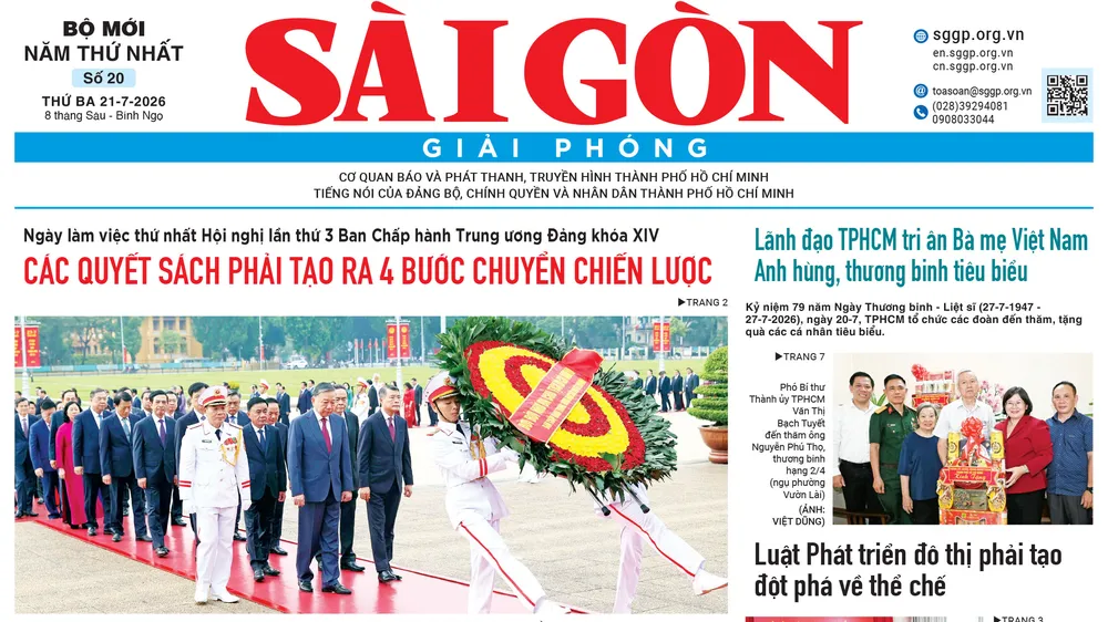 Sài Gòn Giải Phóng ngày 21/7/2026