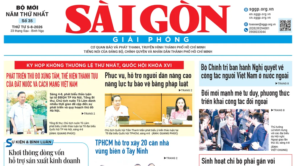 Báo Sài Gòn Giải Phóng ngày 5/8/2026