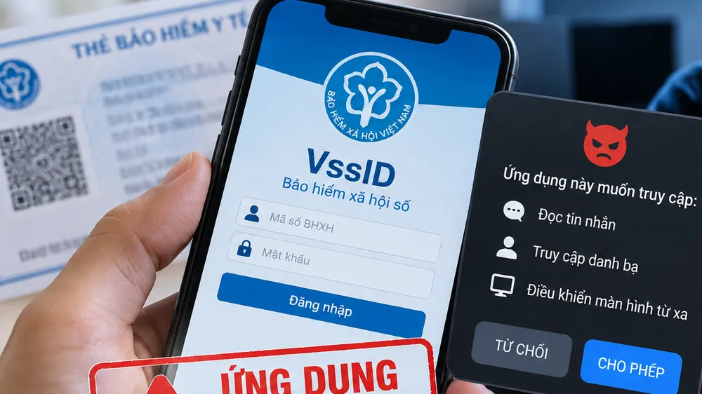 Ứng dụng VssID giả mạo có thể đánh cắp thông tin khi được cấp quyền truy cập điện thoại. Ảnh minh hoạ