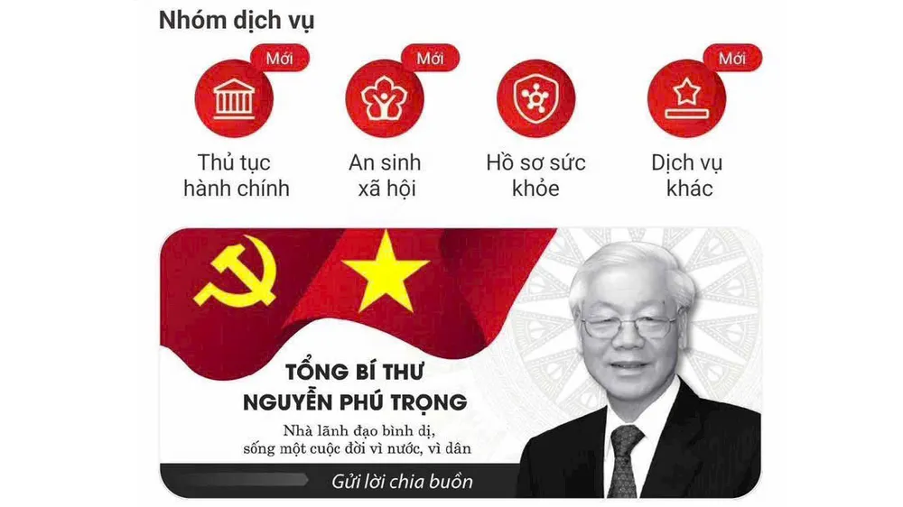 Người dân gửi chia buồn, tri ân, chia sẻ ký ức về Tổng Bí thư Nguyễn Phú Trọng trên VNeID
