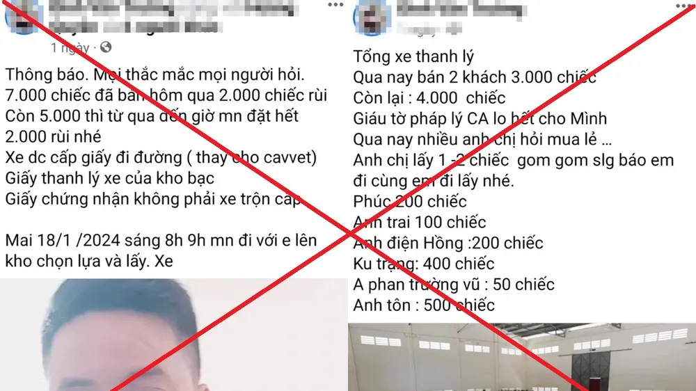 Giả công an, rao "thanh lý 7.000 xe vi phạm"