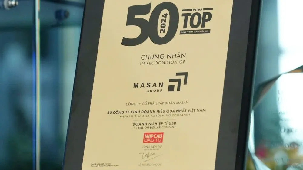 Masan Group 11 năm liên tiếp vào TOP 50 Công ty kinh doanh hiệu quả nhất Việt Nam