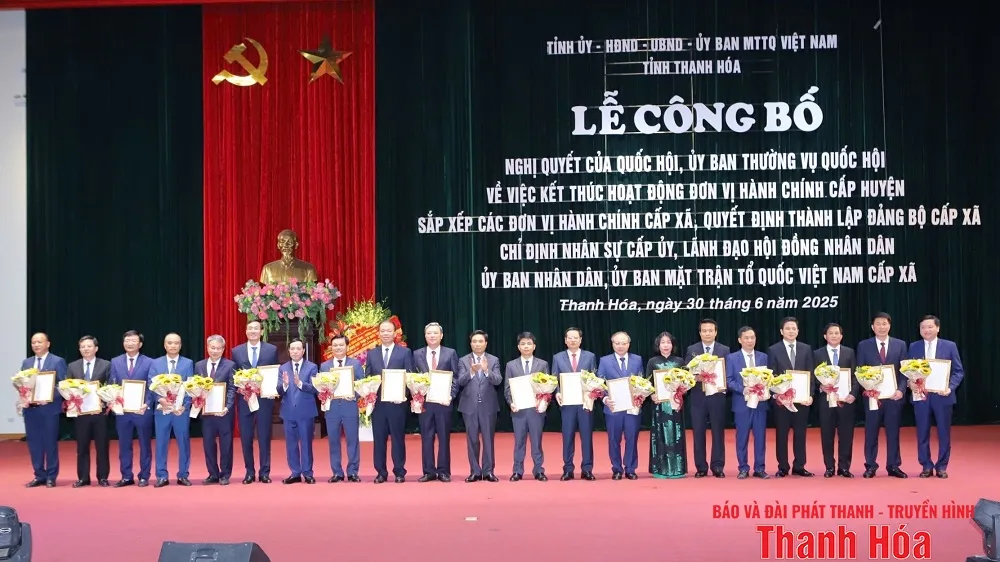 Danh sách lãnh đạo chủ chốt 166 phường, xã mới ở Thanh Hóa