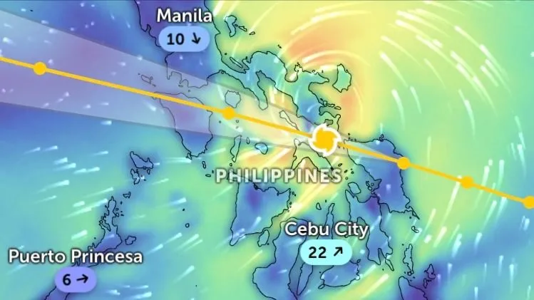 Bão Bualoi sắp vượt Philippines, mạnh trở lại trên Biển Đông