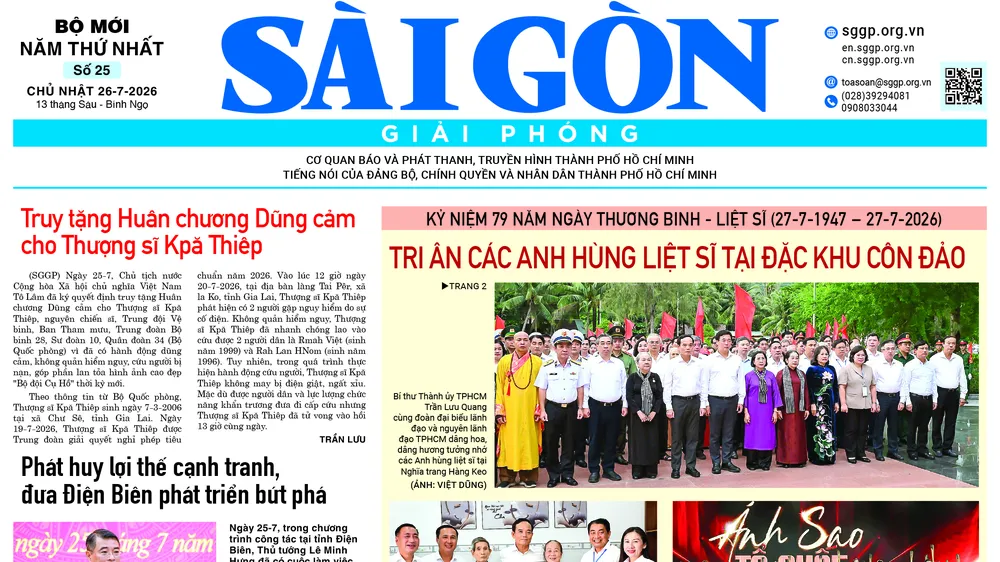 Sài Gòn Giải Phóng ngày 26/7/2026
