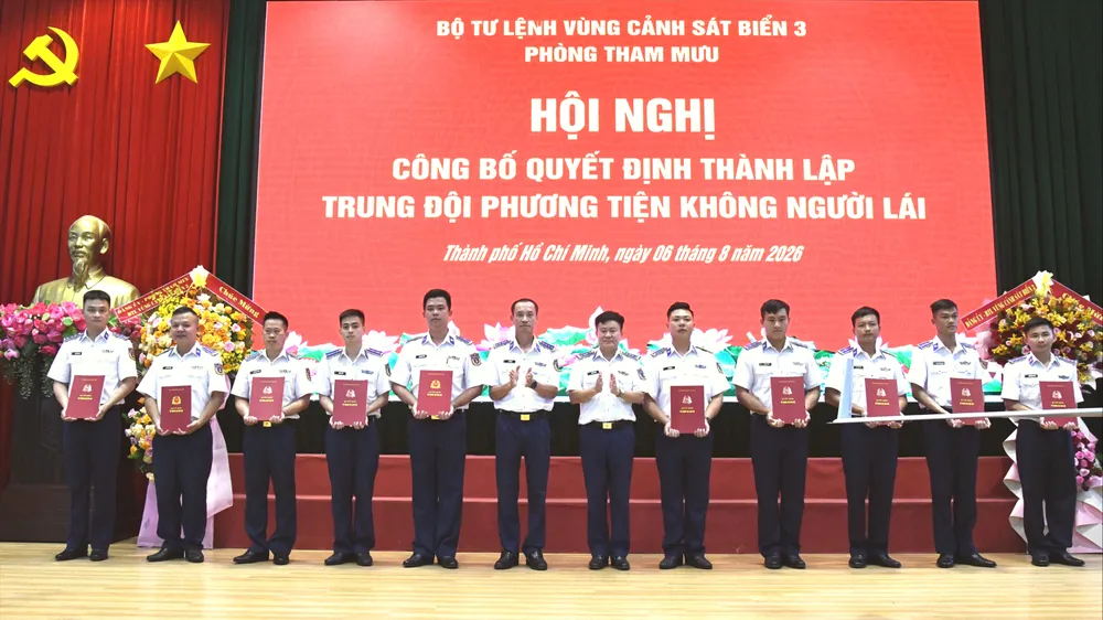 Vùng Cảnh sát biển 3 thành lập Trung đội Phương tiện không người lái