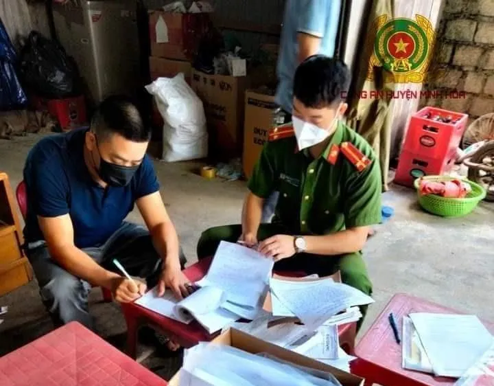 Cơ quan công an làm việc tại nhà đối tượng Cao Sơn Hải 