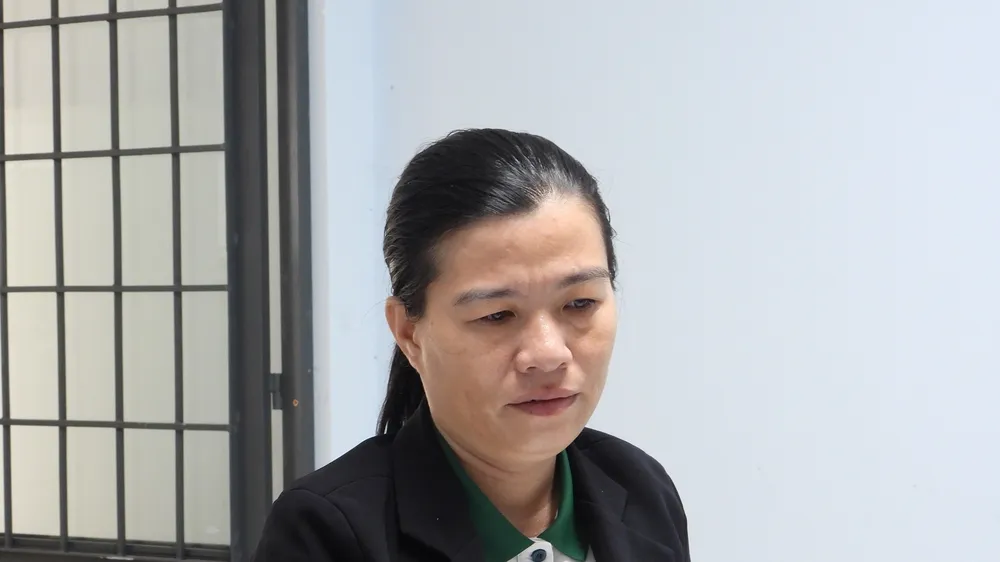 Nguyễn Thị Như Rin tại cơ quan điều tra. Ảnh: CACC