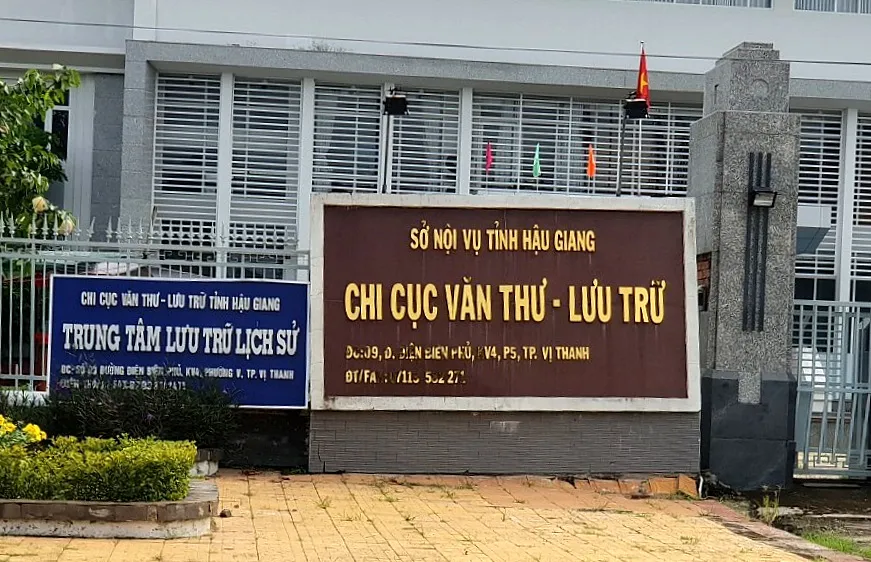 Chi Cục Văn thư lưu trữ Hậu Giang nơi xảy ra sai phạm. Ảnh: TUẤN QUANG