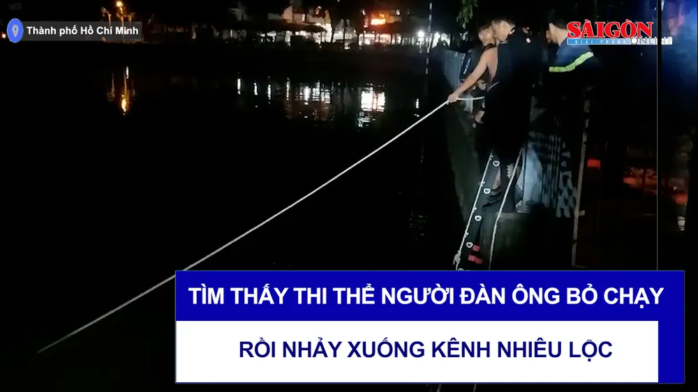 Tìm thấy thi thể người đàn ông bỏ chạy, rồi nhảy xuống kênh Nhiêu Lộc 