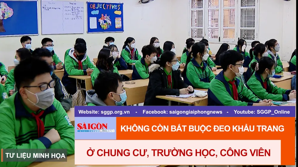 Không còn bắt buộc đeo khẩu trang ở chung cư, trường học, công viên