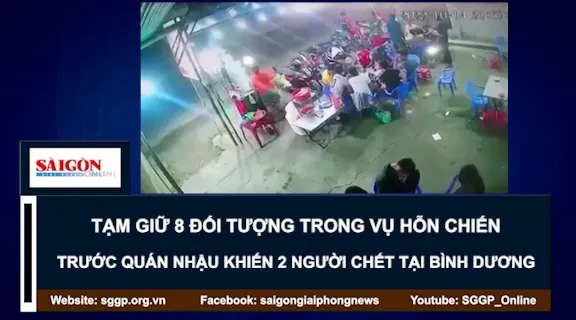 Tạm giữ 8 đối tượng trong vụ hỗn chiến trước quán nhậu khiến 2 người chết tại Bình Dương