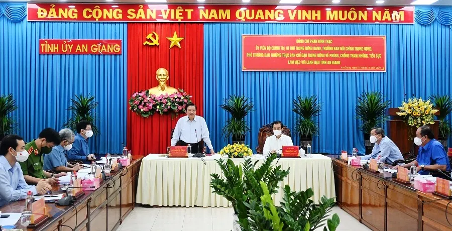 Ban Nội chính Trung ương biểu dương cơ quan chức năng tỉnh An Giang triệt phá nhiều vụ án lớn 