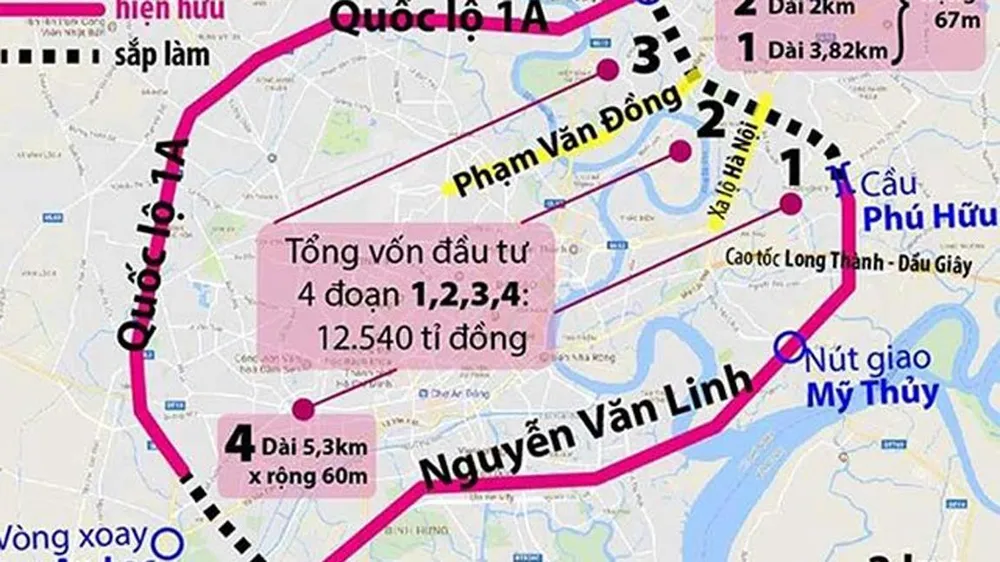 Đường Vành đai 2 nhiều đoạn chưa xác định được chủ đầu tư