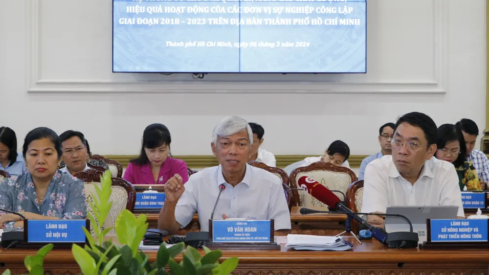 Phó Chủ tịch UBND TPHCM Võ Văn Hoan phát biểu tại buổi giám sát