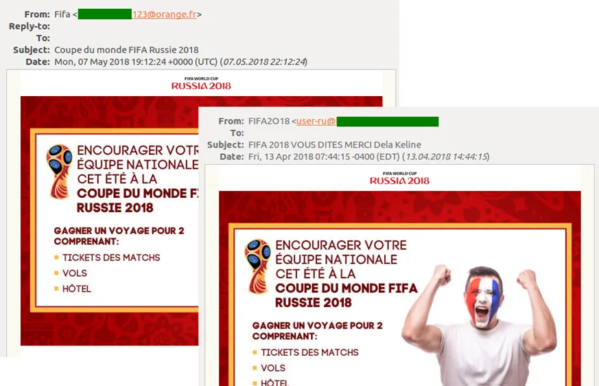 Các email lừa mua vé World Cup 2018