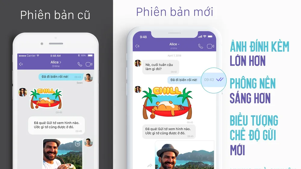 So sánh phiên bản mới của Viber