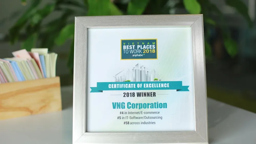 VNG đứng ở vị trí số 4 trong lĩnh vực Internet và Ecommerce
