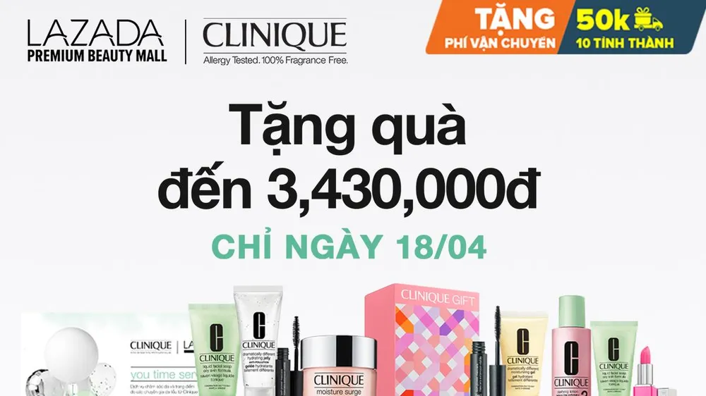 Gian hàng trực tuyến chính hãng Clinique với nhiều ưu đãi