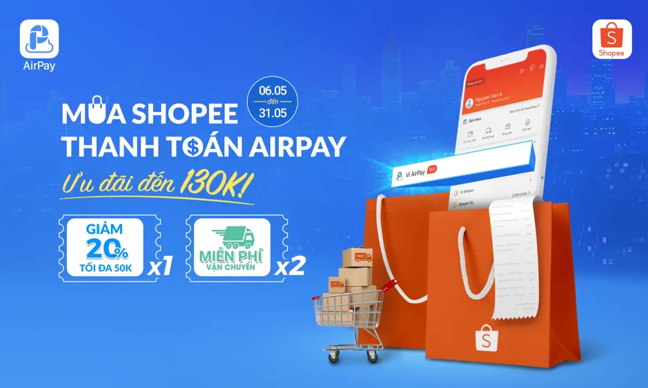 Dễ dàng thanh toán trên Shopee nhờ AirPay