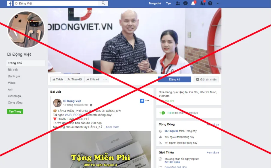 Di Động Việt cảnh báo hành động giả mạo fanpage, website của hệ thống để lừa đảo khách hàng