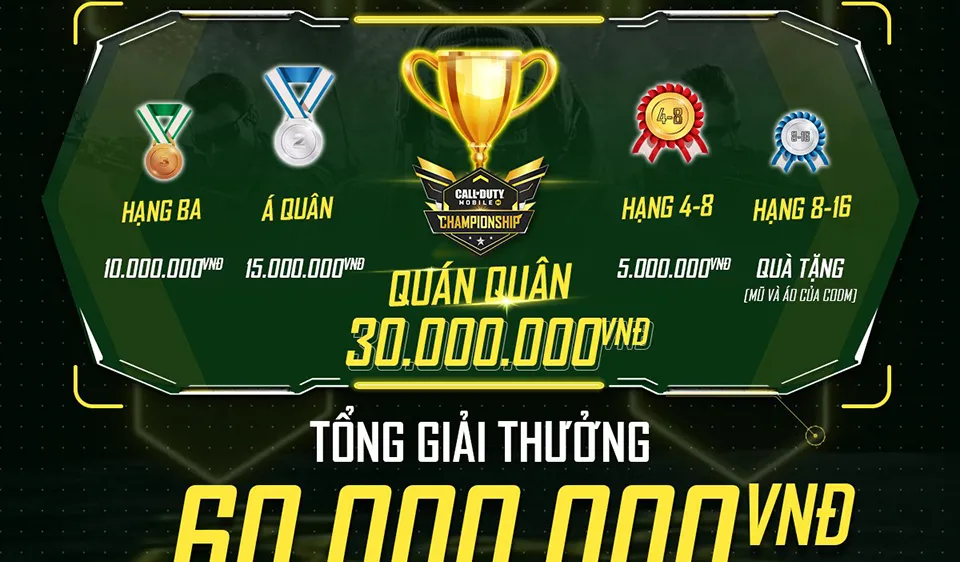 Nhiều phẩn thưởng hấp dẫn từ ấu online Call of Duty Mobile Tournament