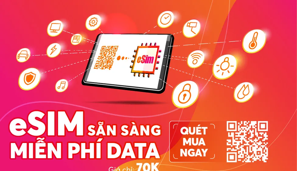 eSIM của Vietnamobile với ưu đãi miễn phí data