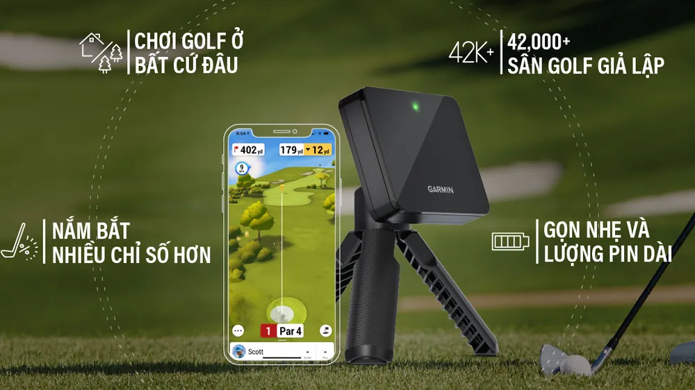 Approach R10, thiết bị cảm biến và giả lập golf 