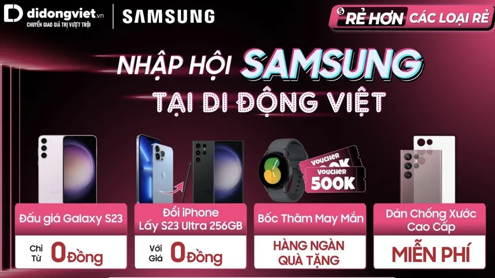 Nhập hội Samsung, Di Động Việt đấu giá Galaxy S23 từ 0 đồng