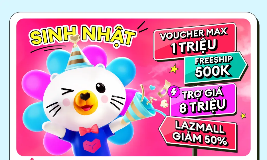 Lazada khởi động chương trình Sale sinh nhật.