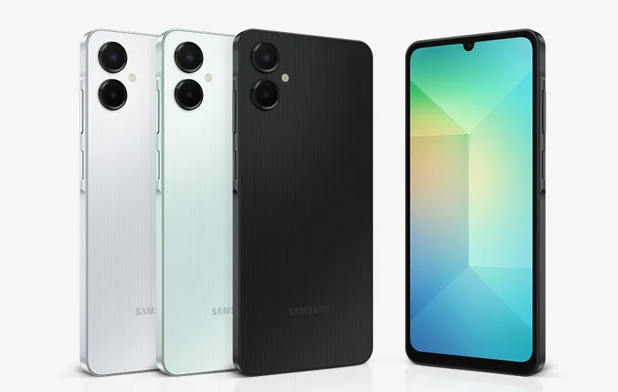Galaxy A06 5G với nhiều lựa chọn màu sắc năng động.