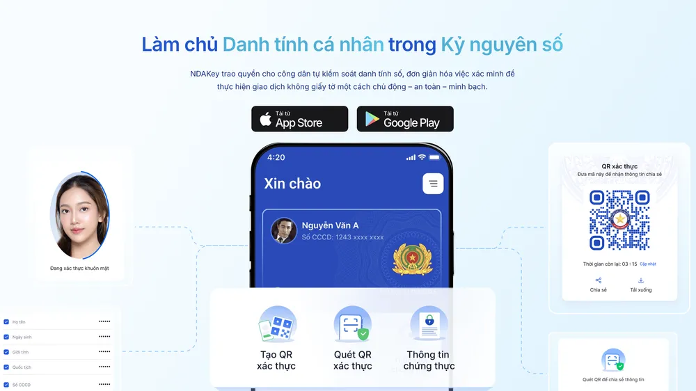 NDAKey là giải pháp quản lý danh tính tự chủ, hướng tới việc thực hiện hóa các nguyên tắc của Luật Bảo vệ dữ liệu cá nhân.