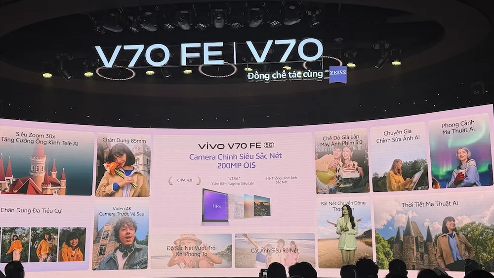 Vivo V70 và Vivo V70 FE được mở bán tại hệ thống cửa hàng Thế Giới Di Động và Điện Máy Xanh trên toàn quốc